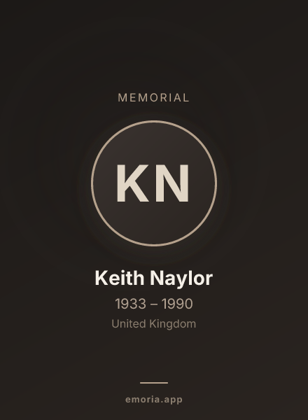 Memorial portrait of Keith Naylor
