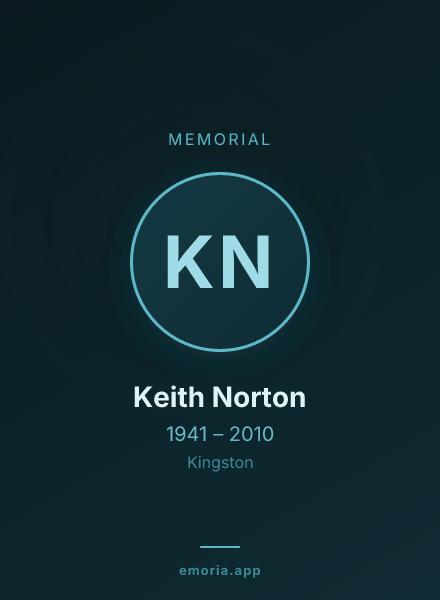 Memorial portrait of Keith Norton