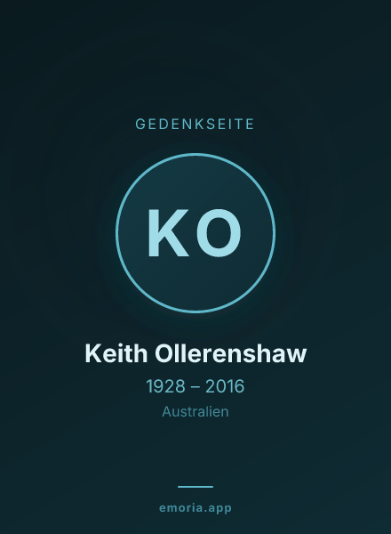 Gedenkportrait von Keith Ollerenshaw