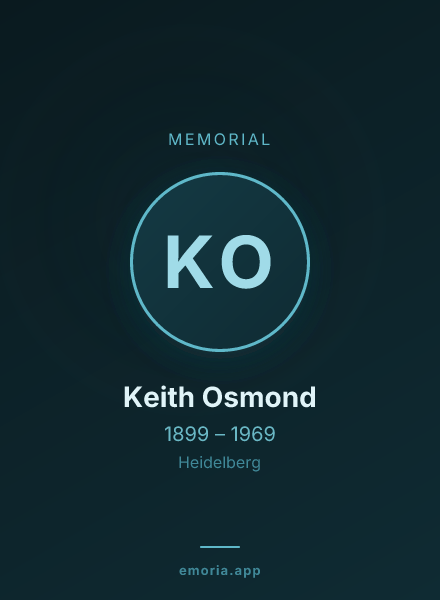 Memorial portrait of Keith Osmond