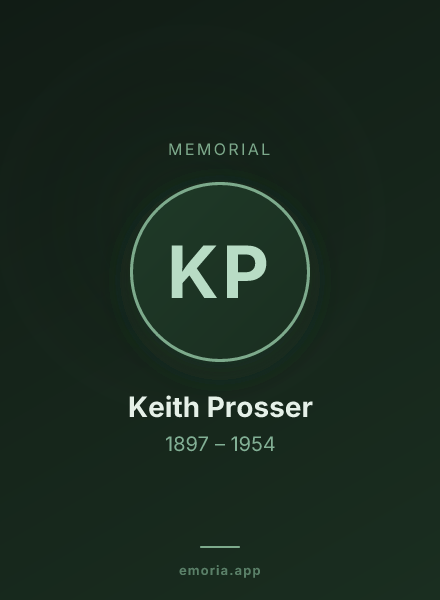 Memorial portrait of Keith Prosser
