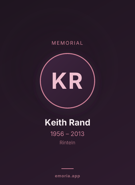 Memorial portrait of Keith Rand