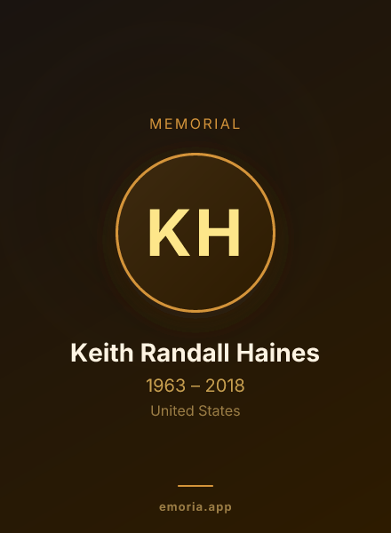 Memorial portrait of Keith Randall Haines
