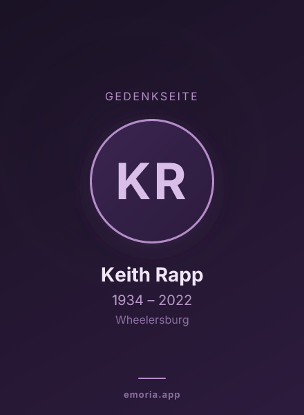 Gedenkportrait von Keith Rapp