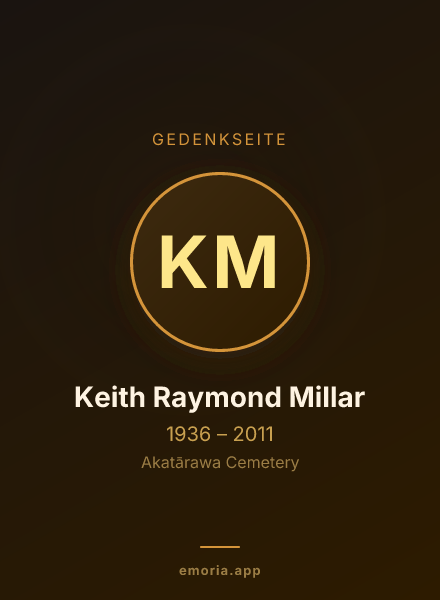 Gedenkportrait von Keith Raymond Millar