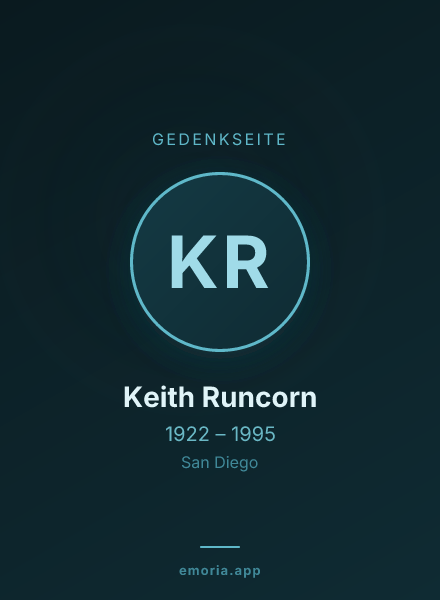 Gedenkportrait von Keith Runcorn