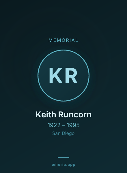 Memorial portrait of Keith Runcorn