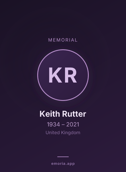 Memorial portrait of Keith Rutter