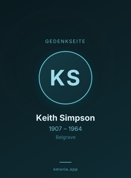 Gedenkportrait von Keith Simpson