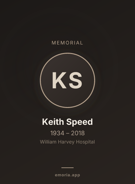 Memorial portrait of Keith Speed