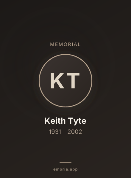 Memorial portrait of Keith Tyte