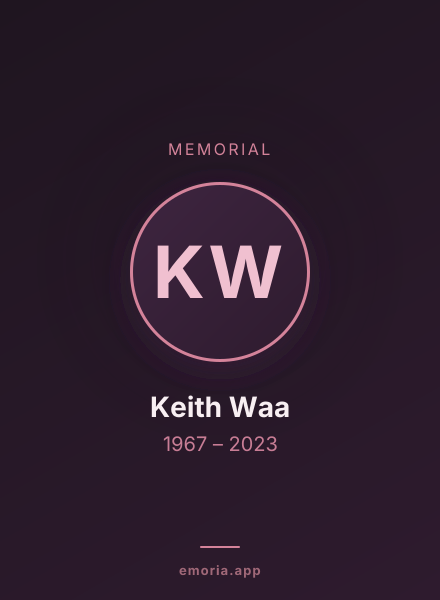 Memorial portrait of Keith Waa