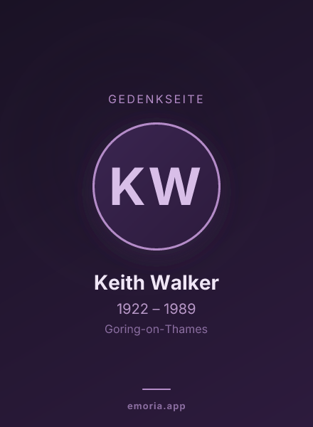 Gedenkportrait von Keith Walker
