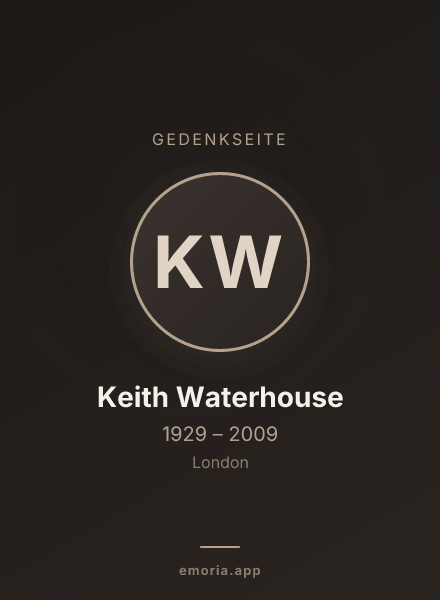 Gedenkportrait von Keith Waterhouse