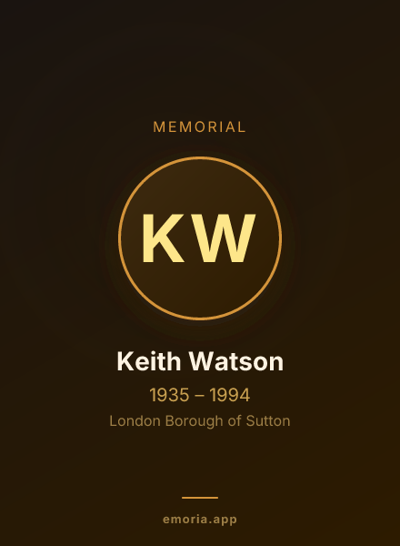 Memorial portrait of Keith Watson