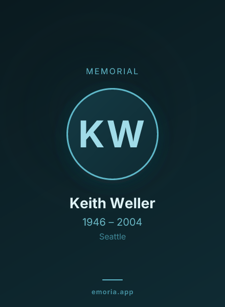 Memorial portrait of Keith Weller
