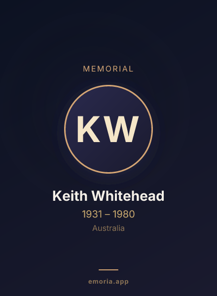 Memorial portrait of Keith Whitehead
