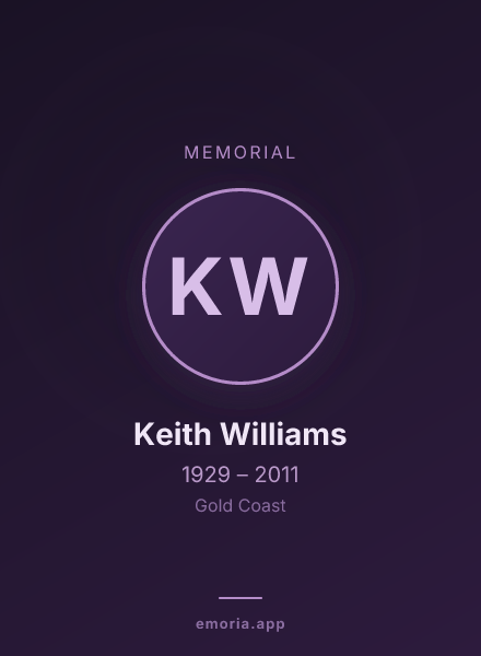 Memorial portrait of Keith Williams