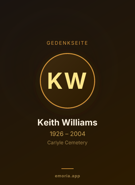 Gedenkportrait von Keith Williams