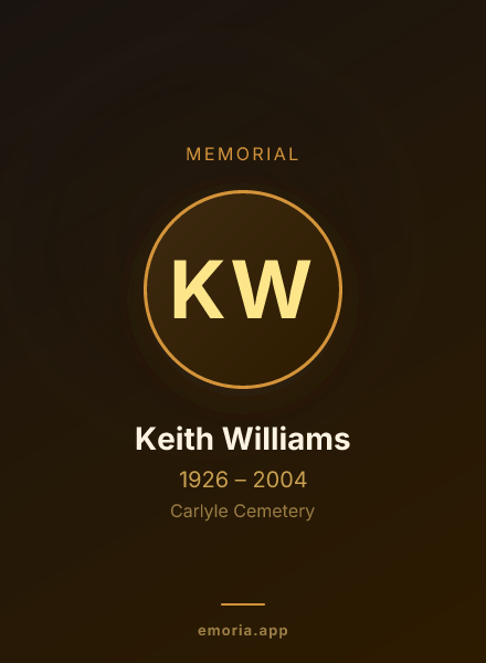 Memorial portrait of Keith Williams