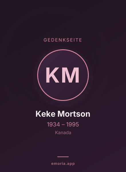 Gedenkportrait von Keke Mortson