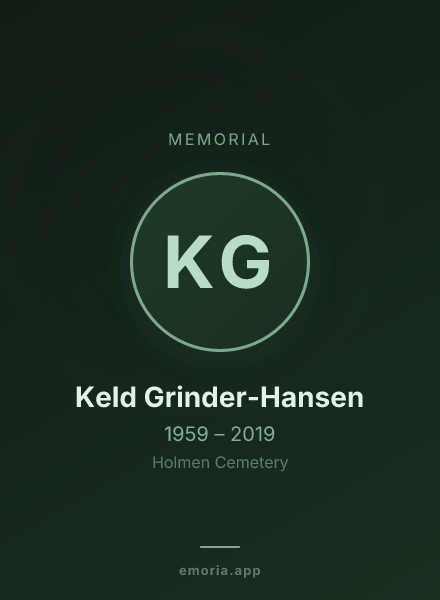 Memorial portrait of Keld Grinder-Hansen