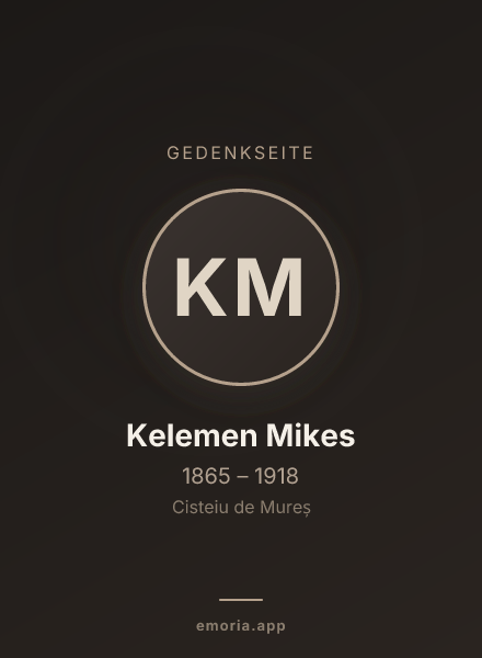 Gedenkportrait von Kelemen Mikes