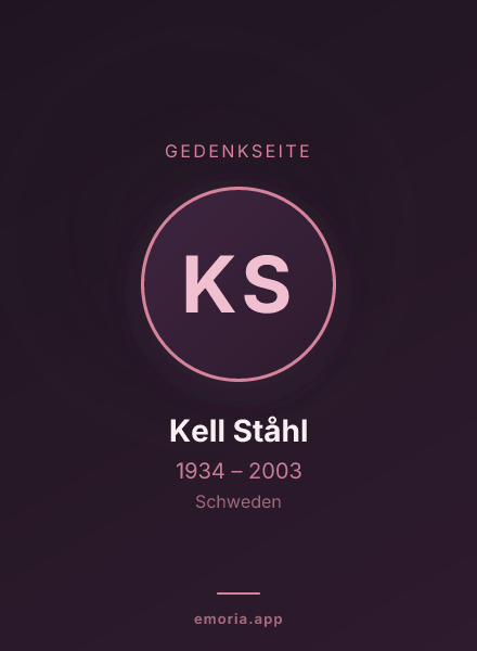 Gedenkportrait von Kell Ståhl