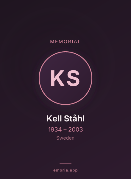 Memorial portrait of Kell Ståhl