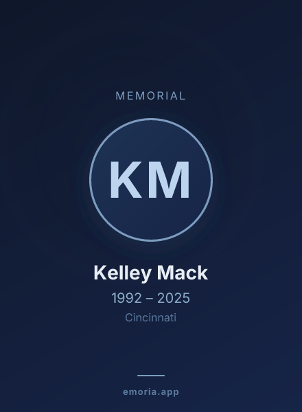 Memorial portrait of Kelley Mack