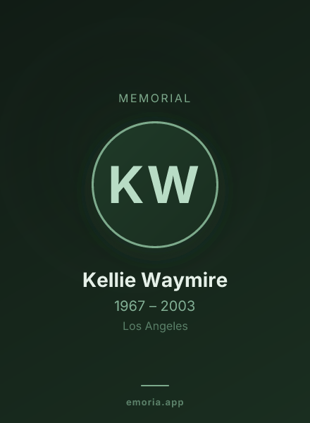 Memorial portrait of Kellie Waymire