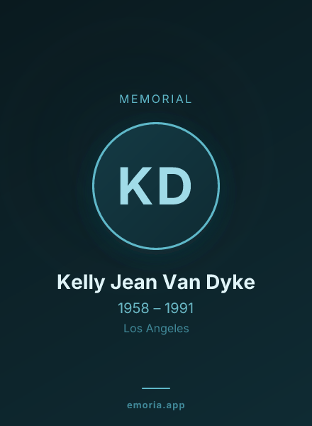 Memorial portrait of Kelly Jean Van Dyke
