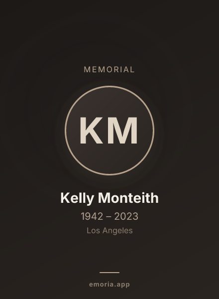 Memorial portrait of Kelly Monteith