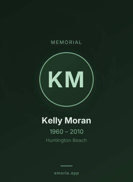 Memorial portrait of Kelly Moran