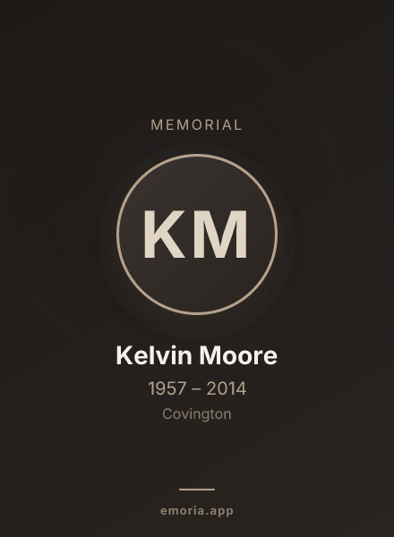 Memorial portrait of Kelvin Moore