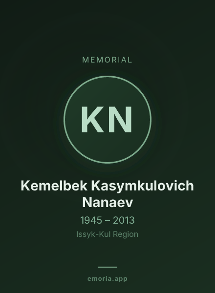 Memorial portrait of Kemelbek Kasymkulovich Nanaev