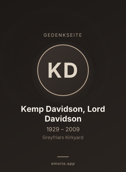 Gedenkportrait von Kemp Davidson, Lord Davidson
