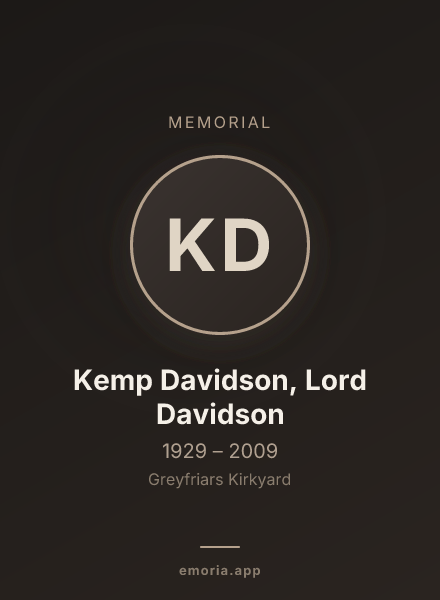 Memorial portrait of Kemp Davidson, Lord Davidson