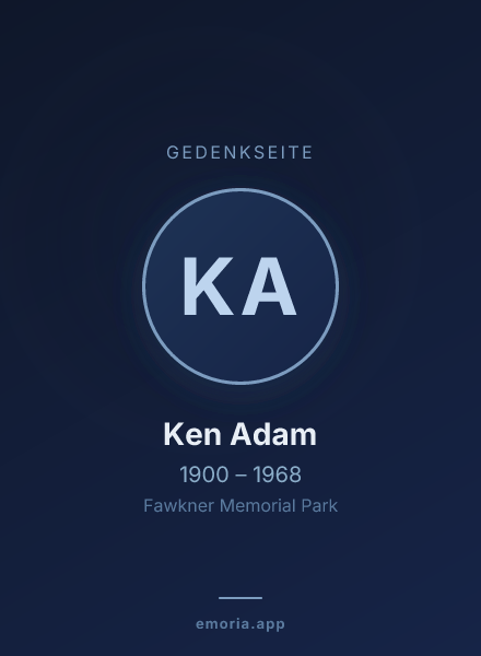 Gedenkportrait von Ken Adam
