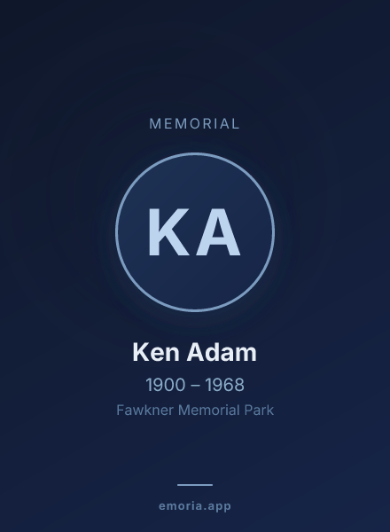 Memorial portrait of Ken Adam