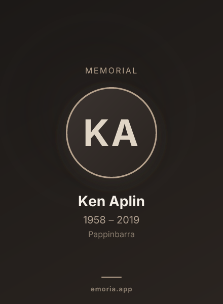 Memorial portrait of Ken Aplin