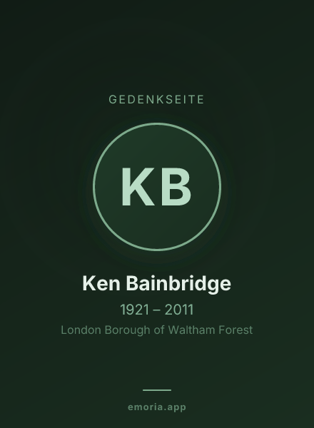 Gedenkportrait von Ken Bainbridge