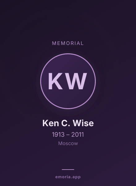 Memorial portrait of Ken C. Wise