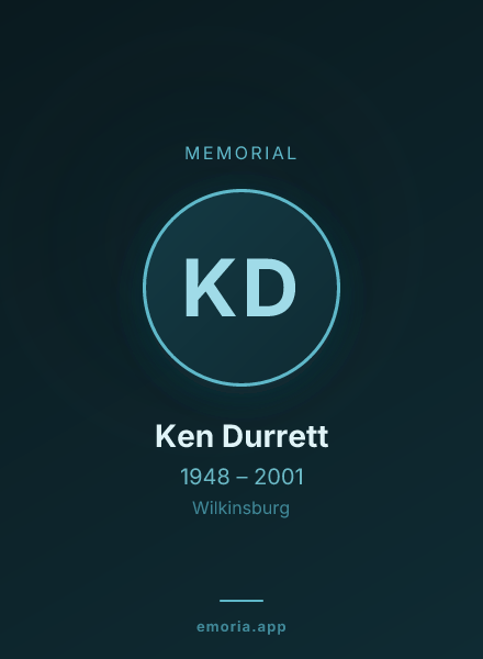 Memorial portrait of Ken Durrett