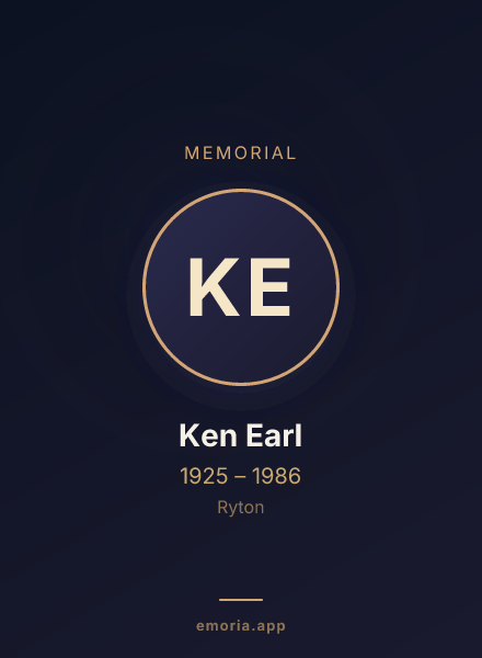 Memorial portrait of Ken Earl