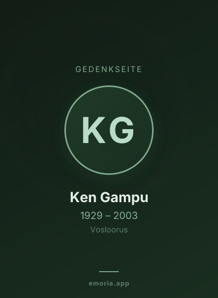 Gedenkportrait von Ken Gampu