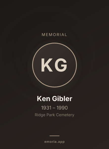 Memorial portrait of Ken Gibler