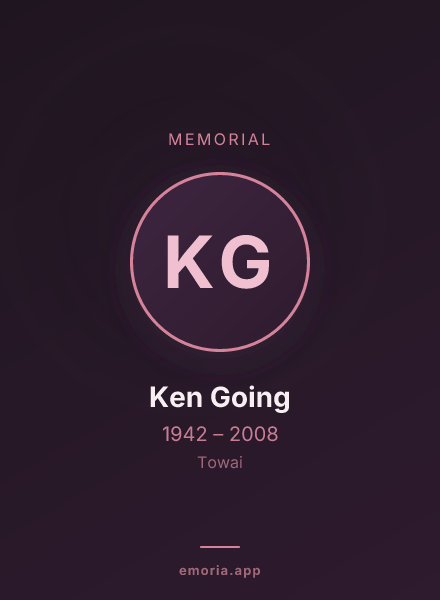 Memorial portrait of Ken Going