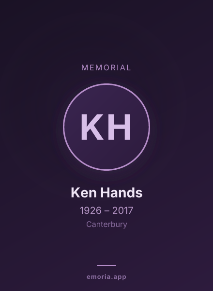 Memorial portrait of Ken Hands