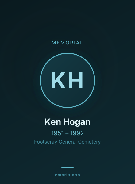 Memorial portrait of Ken Hogan